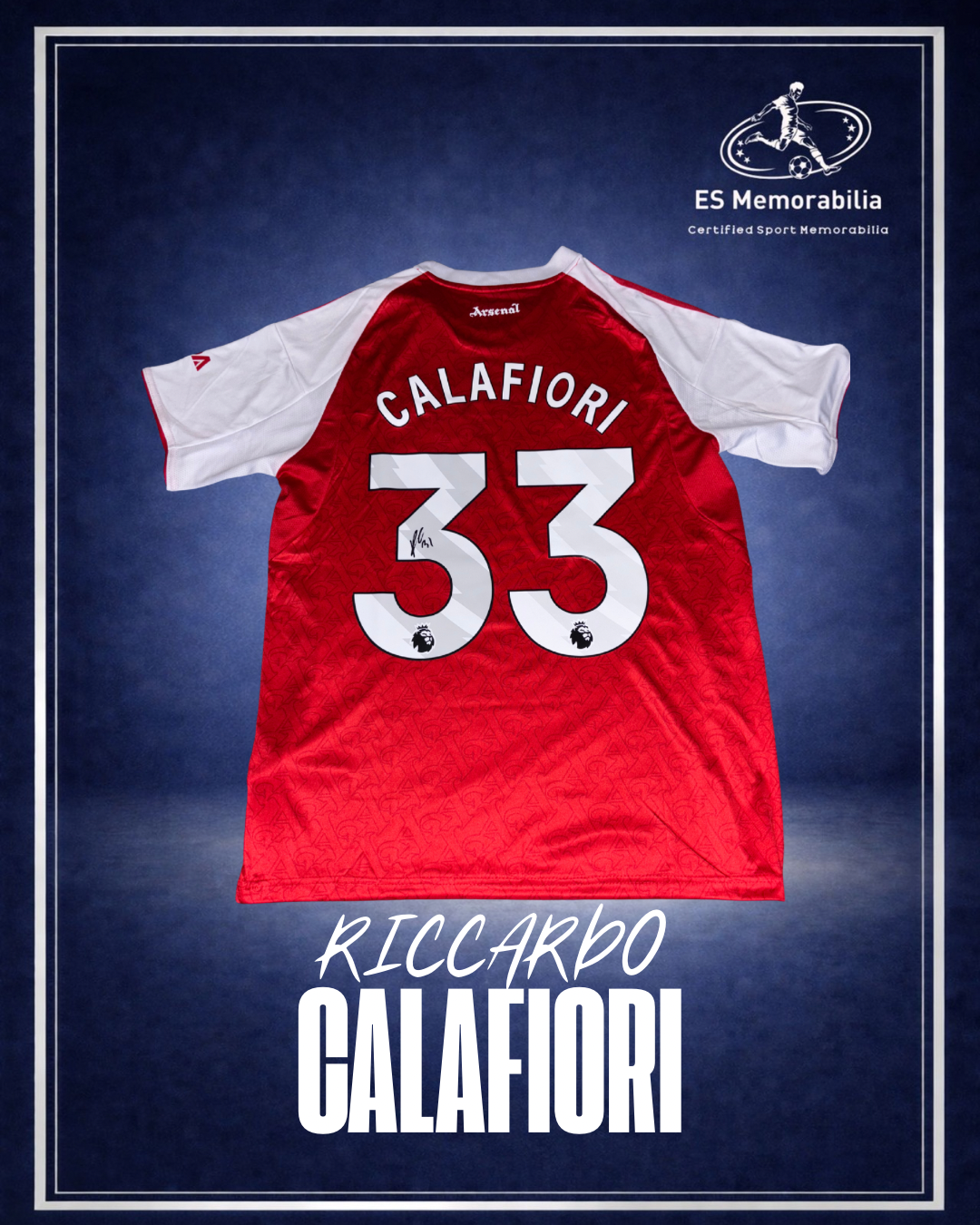 RICCARDO CALAFIORI HAND SIGNED ARSENAL 2025/26 HOME SHIRT