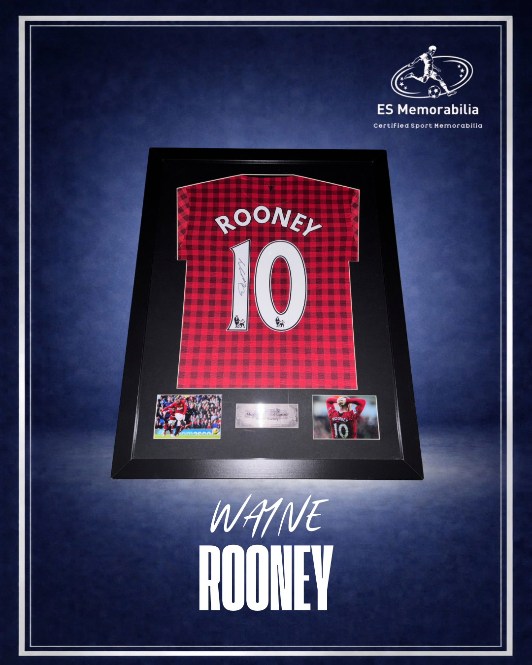 WAYNE ROONEY HAND SIGNED FRAMED MANCHESTER UNITED 2012/13 HOME SHIRT