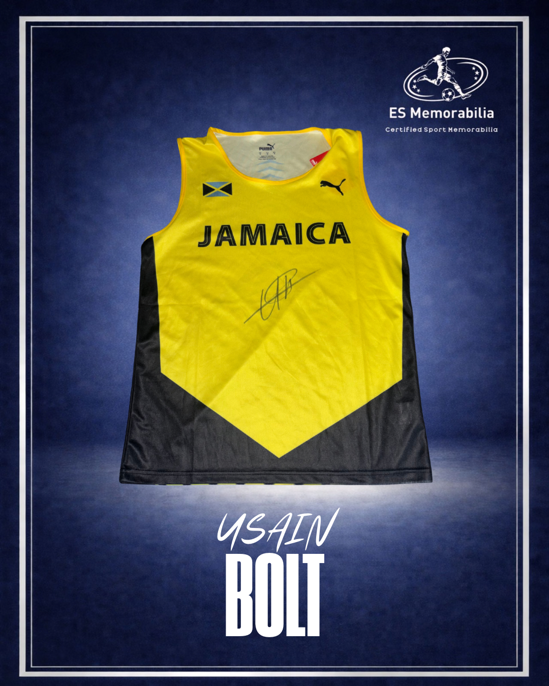 USAIN BOLT HAND SIGNED JAMAICA VEST