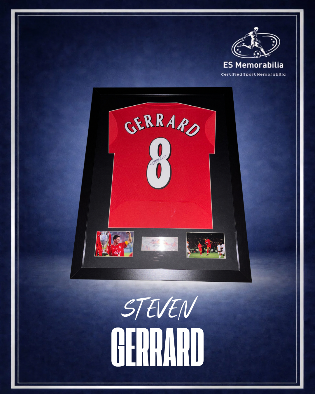 STEVEN GERRARD HAND SIGNED LIVERPOOL 2004/05 CHAMPIONS LEAGUE FINAL SHIRT