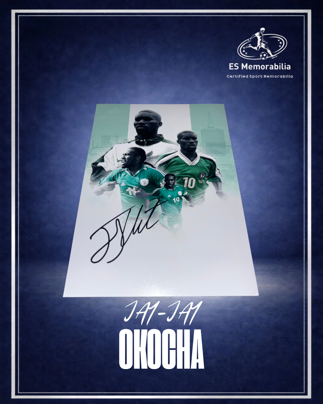 JAY-JAY OKOCHA HAND SIGNED NIGERIA 12x8 PHOTO