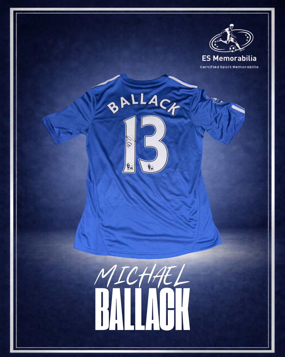 MICHAEL BALLACK HAND SIGNED CHELSEA 2006/08 HOME SHIRT