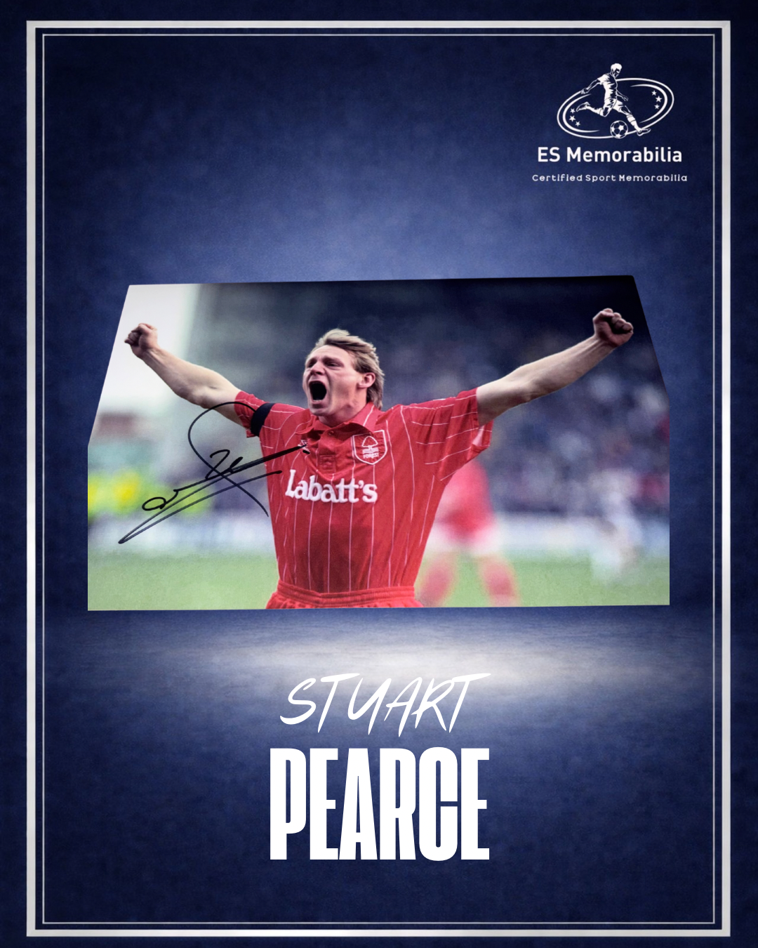 STUART PEARCE HAND SIGNED NOTTINGHAM FOREST 12x8 PHOTO