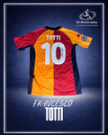 FRANCESCO TOTTI HAND SIGNED AS ROMA HOME SHIRT