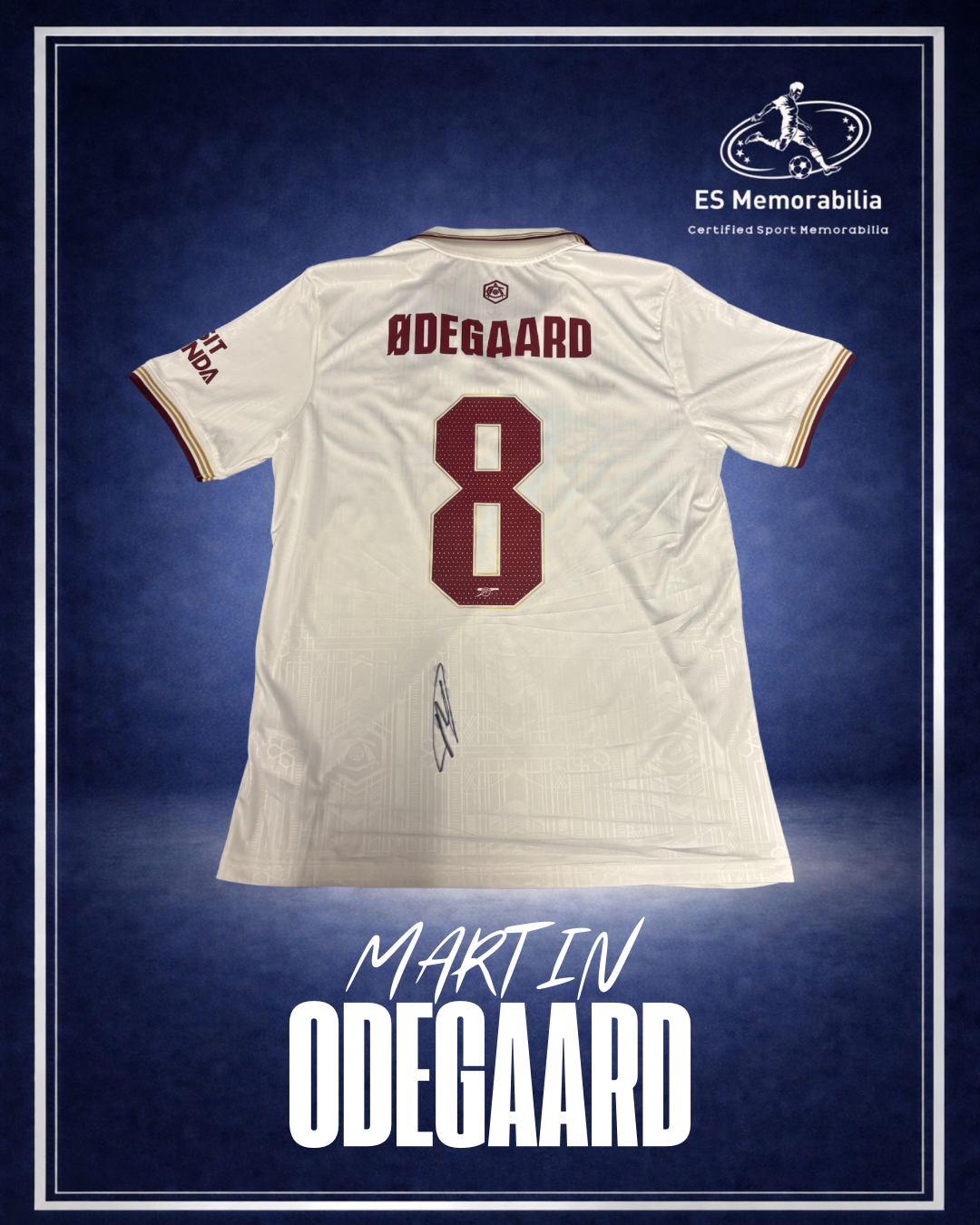 MARTIN ODEGAARD HAND SIGNED ARSENAL 2025/26 THIRD SHIRT