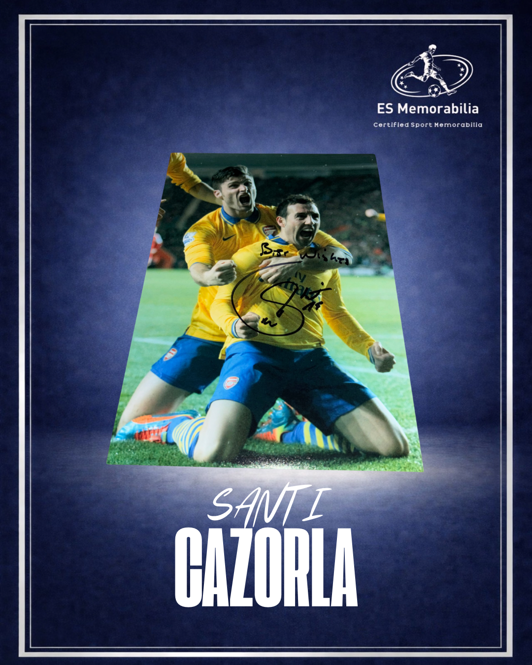 SANTI CAZORLA HAND SIGNED ARSENAL 12x8 PHOTO