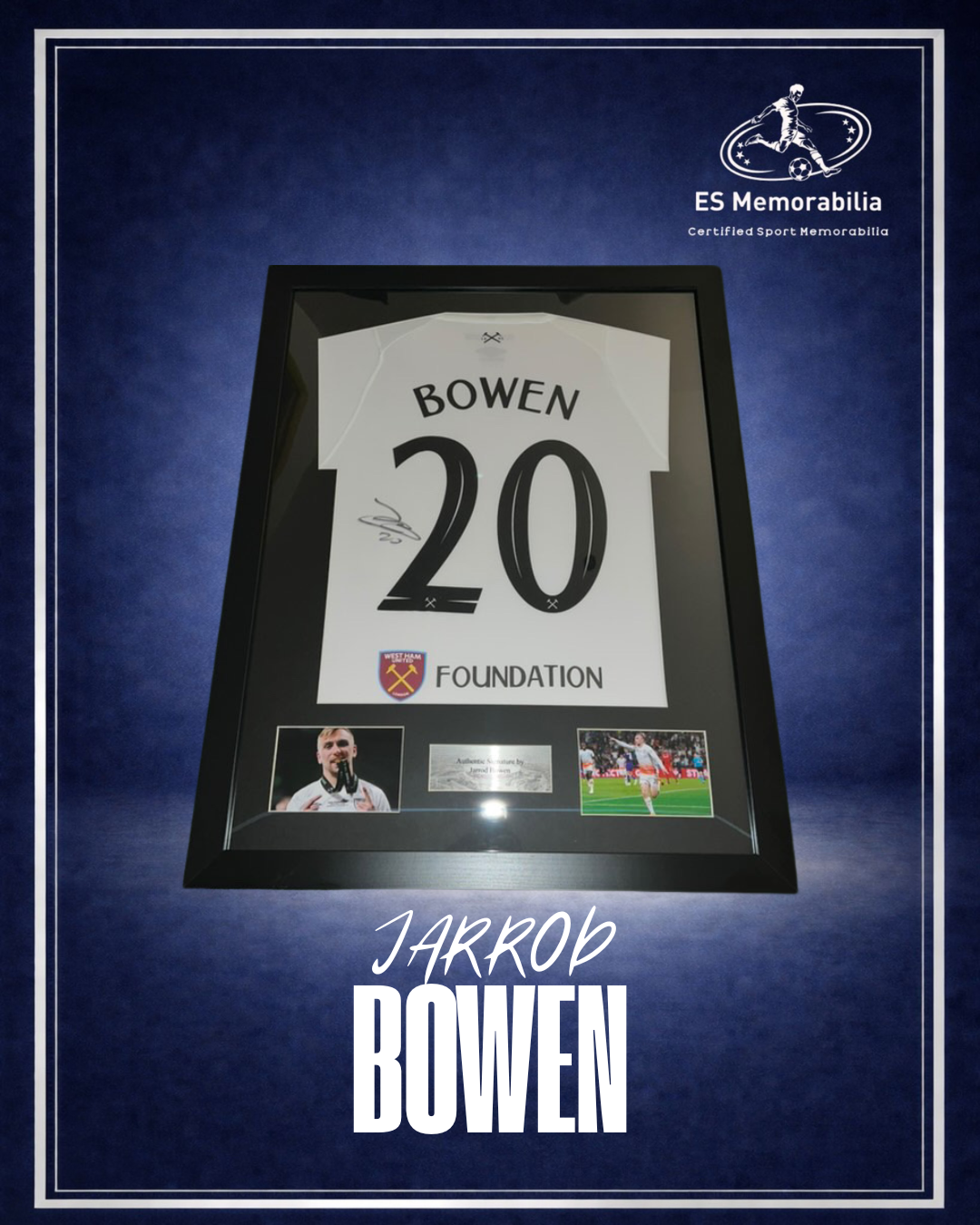 JARROD BOWEN HAND SIGNED 2022/23 EUROPA CONFERENCE LEAGUE FINAL WINNERS SHIRT