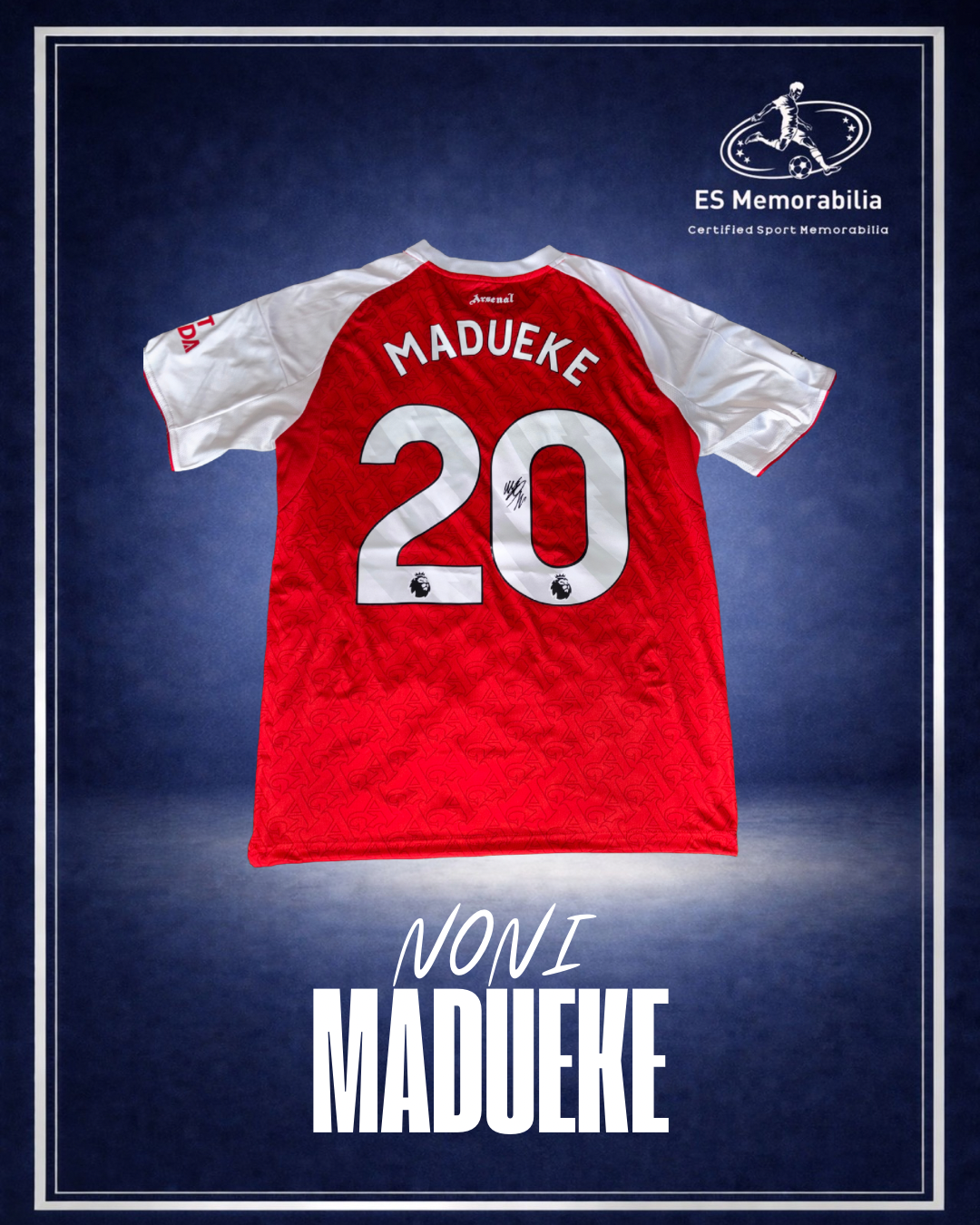 NONI MADUEKE HAND SIGNED ARSENAL 2025/26 HOME SHIRT
