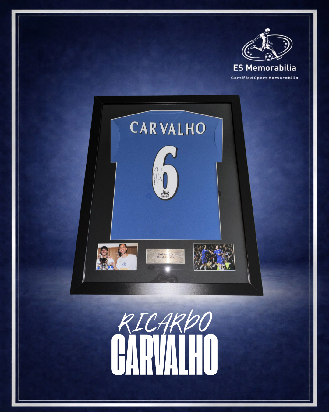 RICARDO CARVALHO HAND SIGNED CHELSEA HOME SHIRT