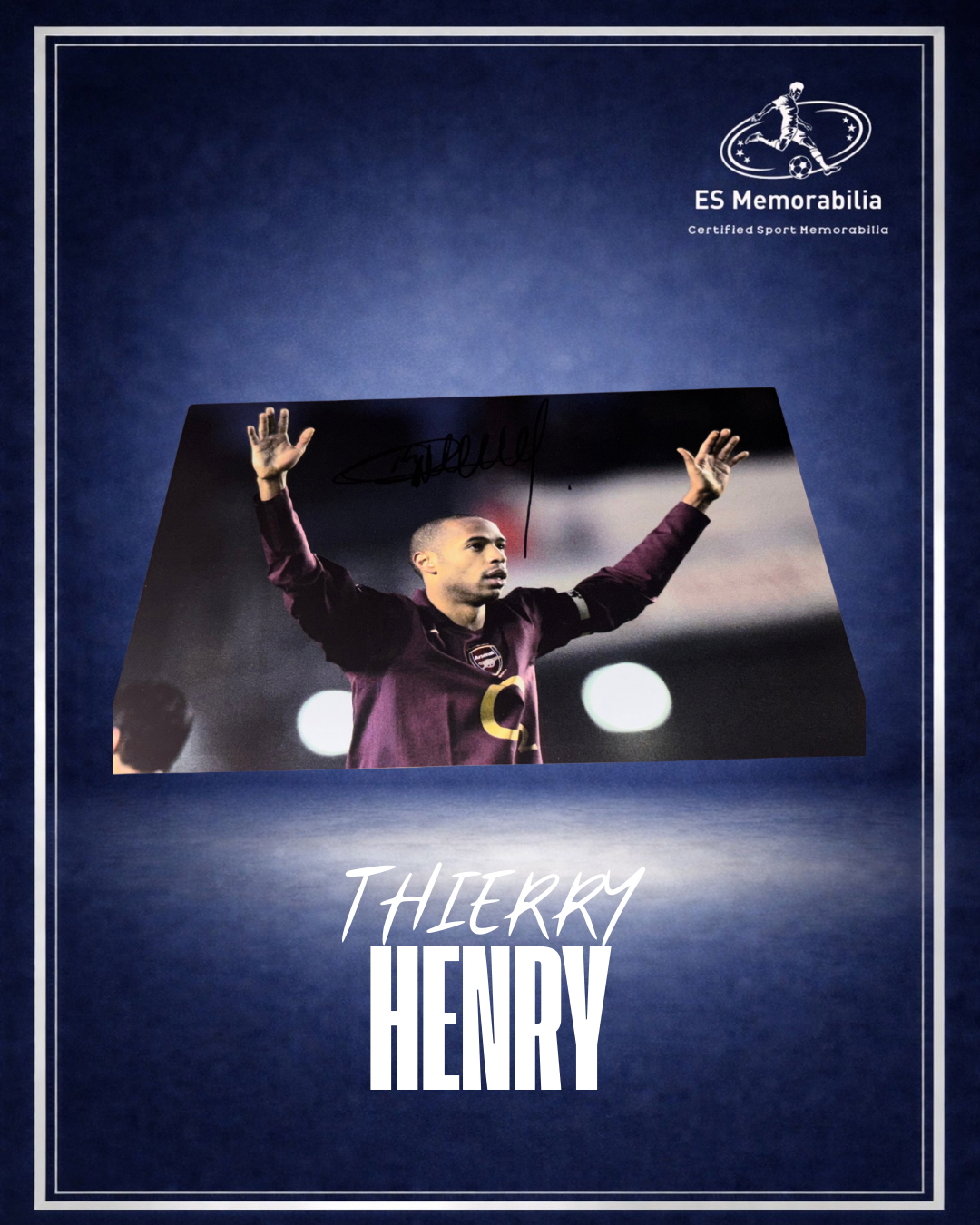 THIERRY HENRY HAND SIGNED ARSENAL 12x8 PHOTO