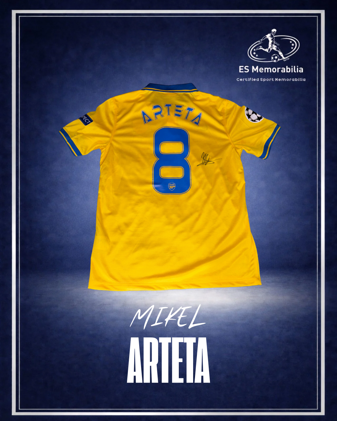 MIKEL ARTETA HAND SIGNED ARSENAL 2012/13 AWAY SHIRT