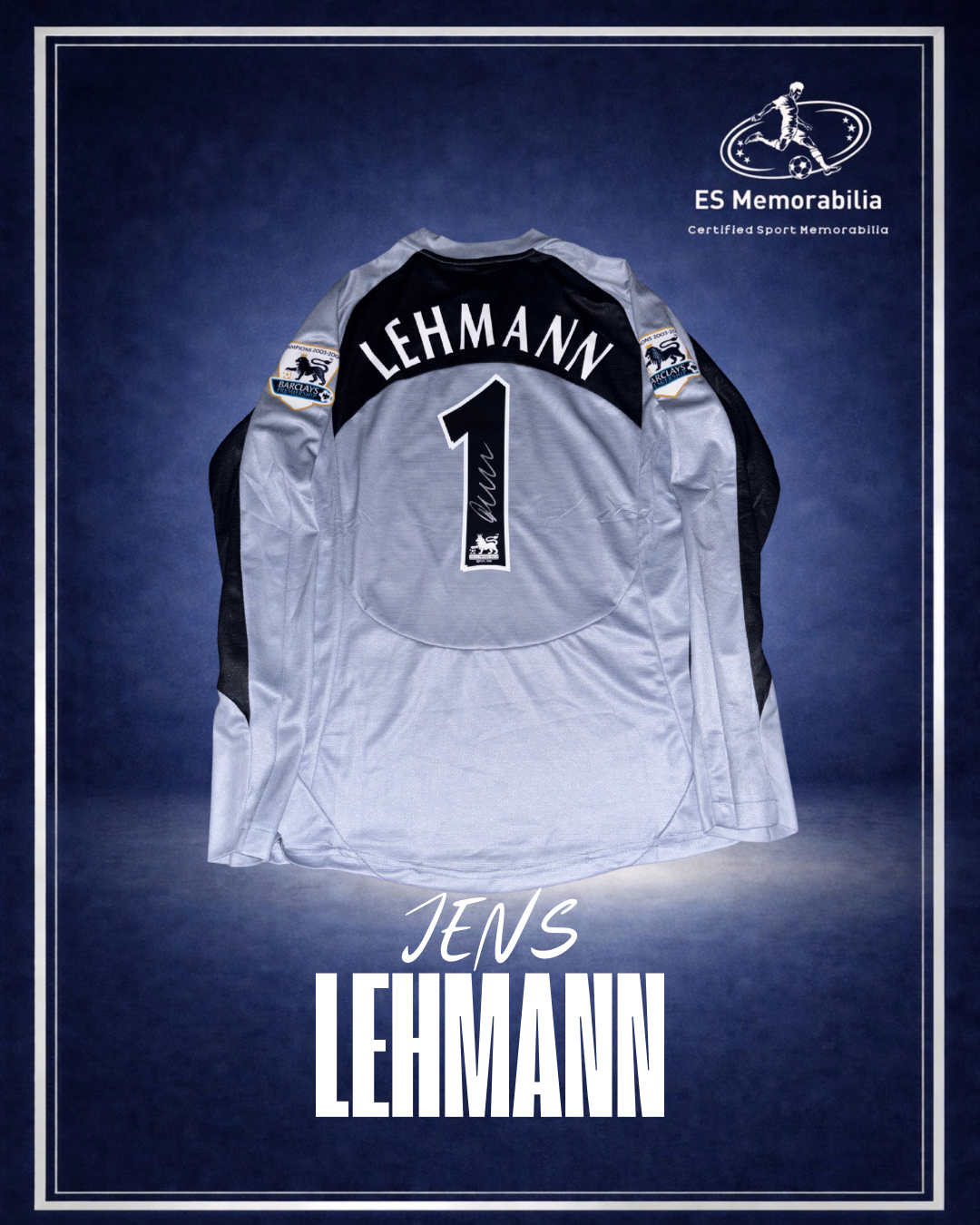 JENS LEHMANN HAND SIGNED ARSENAL 2004/05 SHIRT