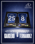 MOISES CAICEDO & ENZO FERNANDEZ HAND SIGNED CHELSEA FC 2025/26 DUO FRAMED SHIRTS