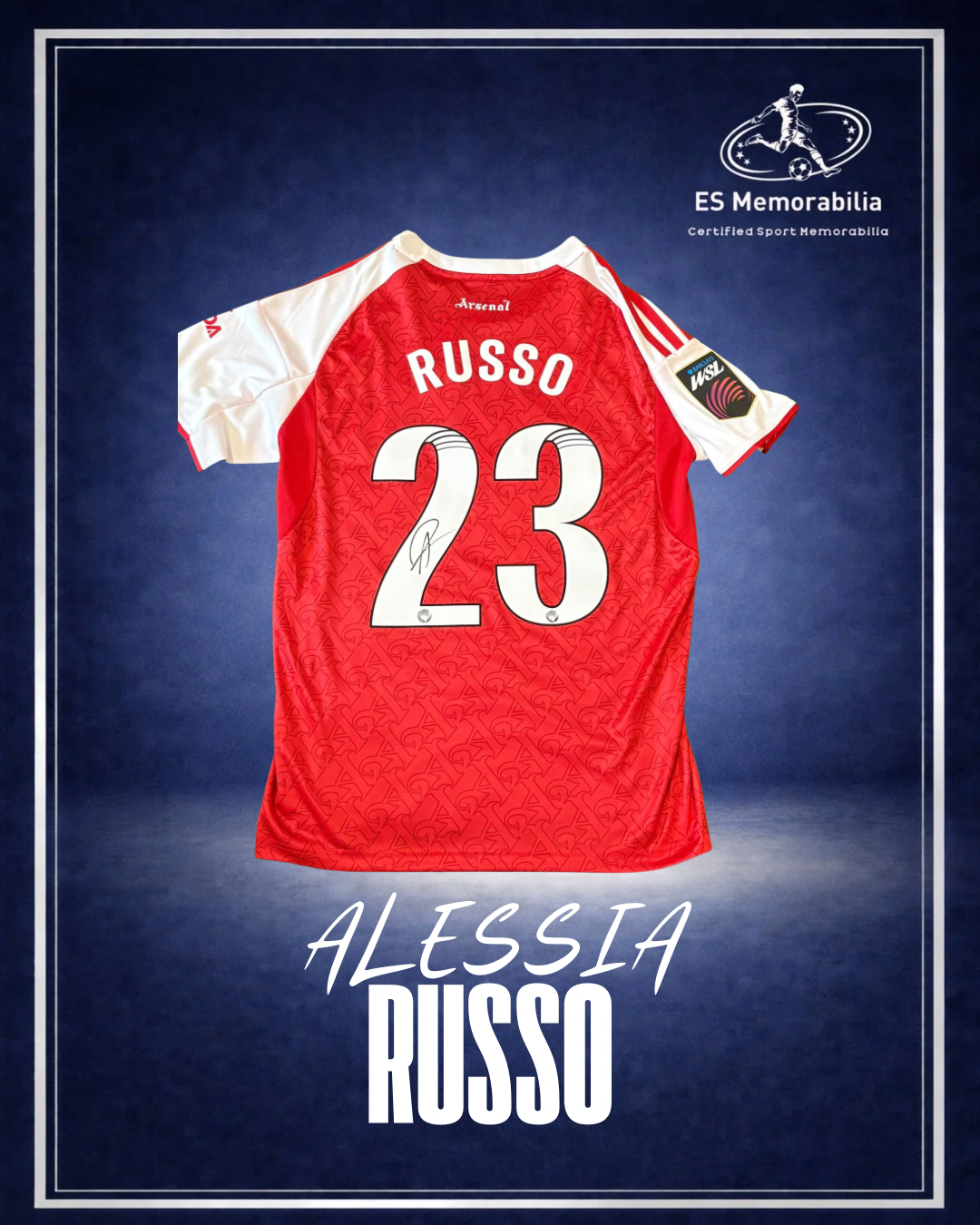 ALESSIA RUSSO HAND SIGNED ARSENAL FC 2025/26 WSL HOME SHIRT