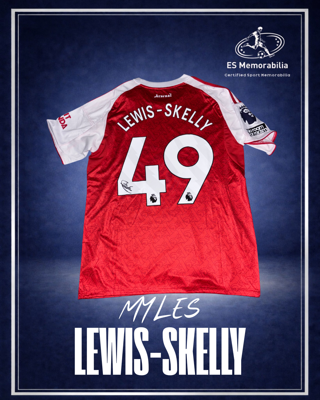 MYLES LEWIS-SKELLY HAND SIGNED ARSENAL 2025/26 HOME SHIRT
