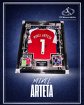 MIKEL ARTETA HAND SIGNED FRAMED ARSENAL 2023/24 1/1 CUSTOM PAINTING